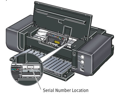 Canon printer serial number location
