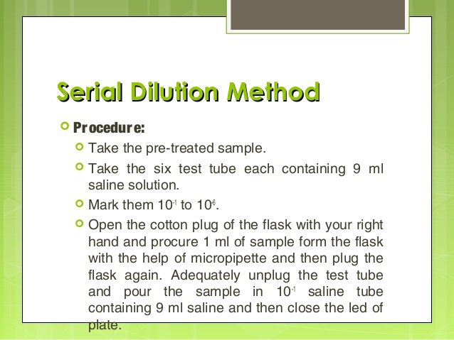 Bacterial Serial Dilution Method